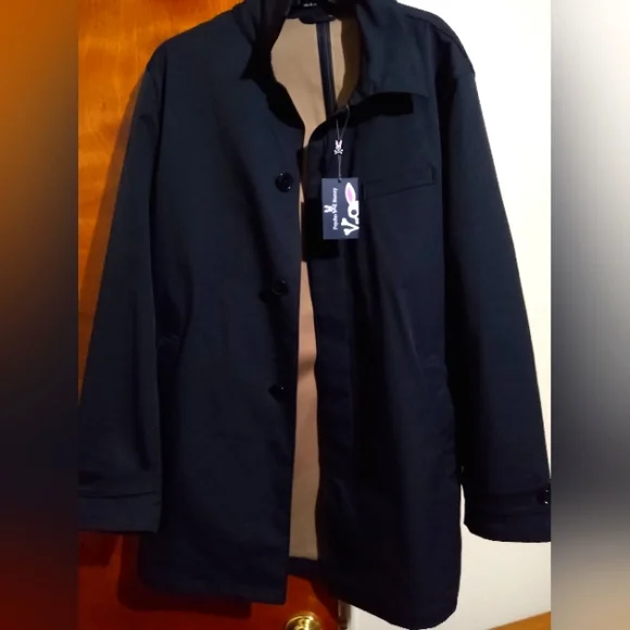 Psycho Bunny Trench Coat(Large)/Midnight Blue